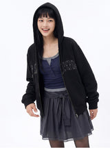RANDOM STUD ARCH 2-WAY ZIP-UP (2color)