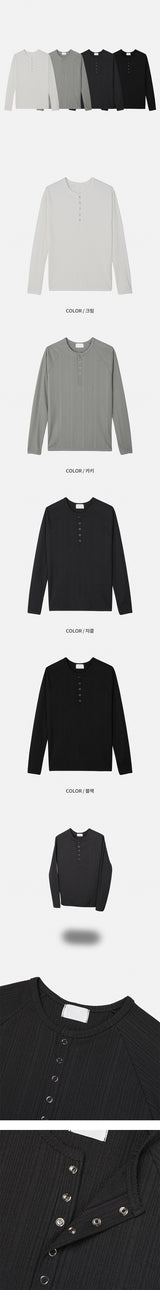 [S/S] ゴルジ スリムヘンリーネックスリーブ(4color)