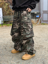 Brushed) Military cargo sweatpants