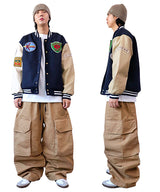 オーバーサイズバーシティジャケット パッチ付き