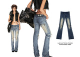 Low Waist Spike-Studded Retro Skinny Jeans