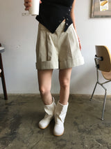ピンタックロールアップキュロット (3color)