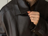 ASCLO Saint Double Collar Leather Jacket (2color)