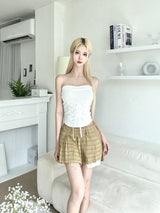 1361. Lovin check sh pleats mini sk (2color)