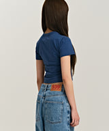 939 SMASHED LOGO CROP TOP (NAVY)