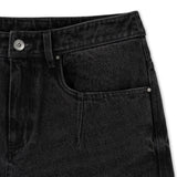 BLACK DENIM WIDE JEANS
