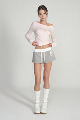 09 Numbering shorts, Gray/Pink