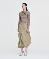 DOZI - Pinched Long Skirt _ BEIGE