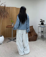 Pend Striped Collar Sweatshirt