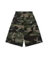 Distressed Camo Cargo Bermuda Pants - CAMO