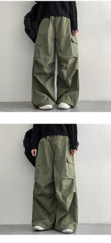 Bedder Pintuck Wide Cargo Pants (5 colors) Hem String!