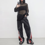(Unisex) Baren シースルーフーディドTシャツ