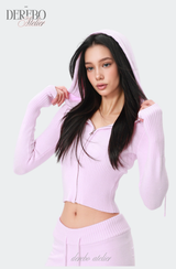 Cozy Knitwear Zip-up Training Set-up (TOP)