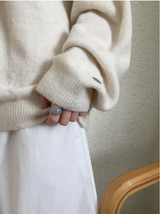 ラウオーバーフィットVネックウールニット（4c）