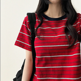ロビンカラーストライプダンガラ半袖Tシャツ