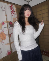 (3color) Ditsy Floral U-Neck Long Sleeve Tee