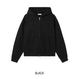 Tain Waffle Crop Hood Zip-Up