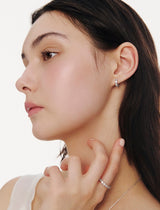 26SS★ Essence (W) Round Bezel Tennis One-Touch Earrings S