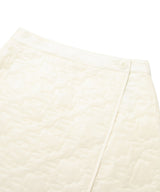 Women’s Clover Heart Quilted Wrap Mini Skirt Light Yellow