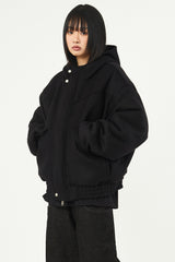 Cloud flap wool hooded jumper