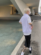 ナイロンピンタックハーフパンツ2C