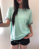 ロボンコントラストロールアップ半袖Tシャツ