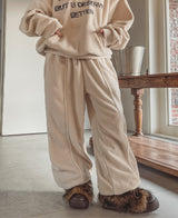 Bagel Fleece Pintuck String Pants