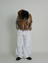 Tier Bambi Fake Fur Hooded Vest (Short Quilted)