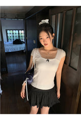 ブラックパンチングミニパンツスカート