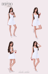 White Bustier Punching Dress Set