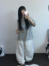 トラック3 ラインバルーンナイロンパンツ 🎀🩷🤍🖤🧸6カラー