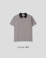 パヴェルストライプカラーショートスリーブTシャツ