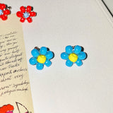 [MADE]Blue Bell Flower Beads Earing