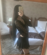 Ener レースフリルカーディガン (Black)