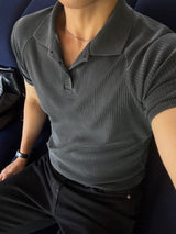 Mon pigment ribbed polo shirt