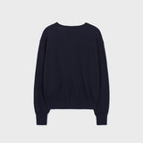 エクストラファインウールVカーディガン (Navy)
