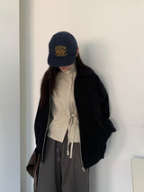 カンパポハイネックラップニットカーディガン