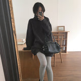 ロープタートルネックボカシニットドレス