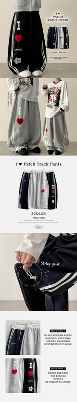 I Patch Track Balloon Wide Pants