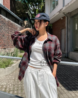 Posi smooth overfit checked shirt
