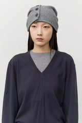 (W) Turtle Button Beanie