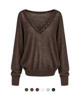 Claire Button V-Neck Loose Knit