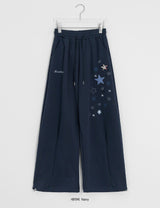 Snao Star Embroidered Patch Banding Wide Pants