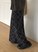 Tigent Peach Fuzz Check Long Skirt