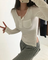 [MADE] TAS Side Slit Long Sleeve Top