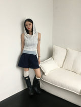Two-line nylon washable shorts (8c)