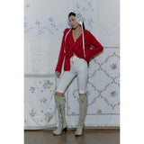 HIPPIE RUFFLE CARDIGAN_RED