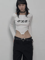 BOATNECK BUTTON TOP WHITE