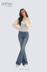 Vanilla Stripe Bolero Top Set