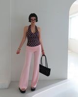 Ribbon Polka Dot Halterneck Sleeveless